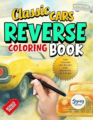 Reverse Coloring Book Classic Cars